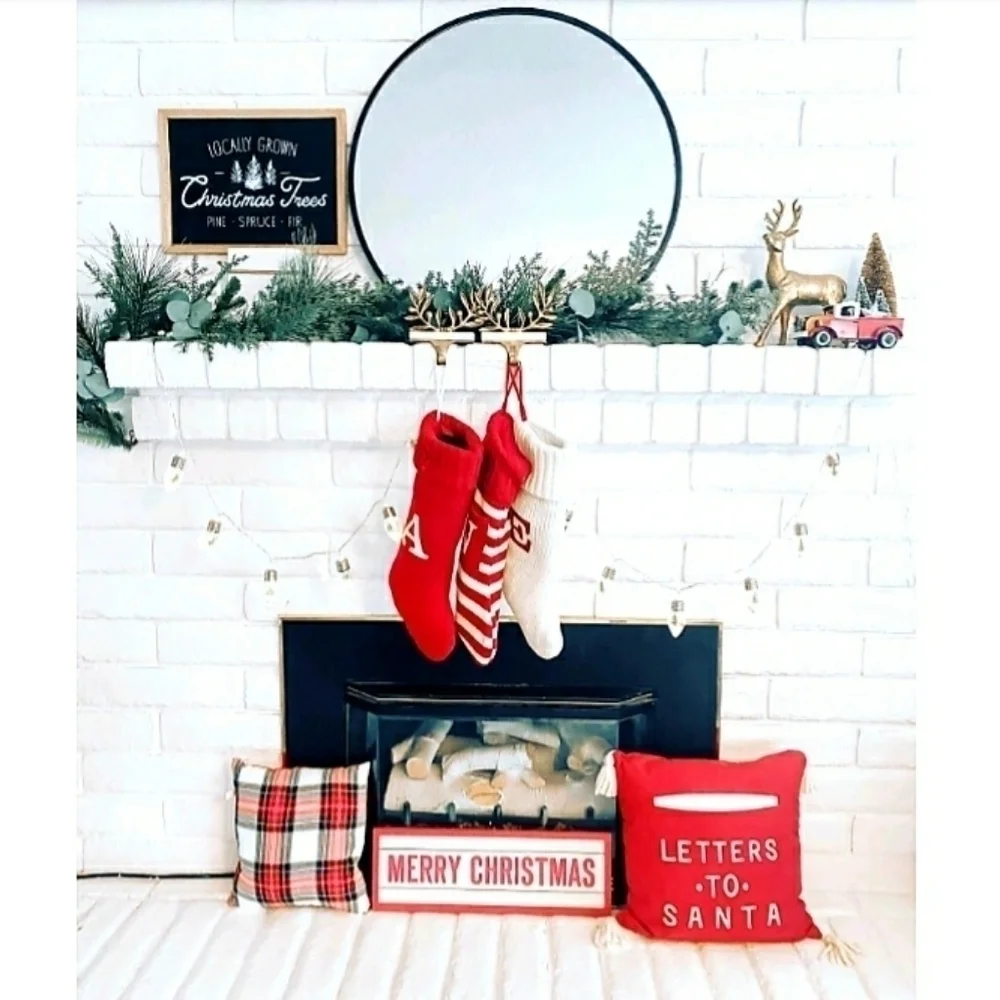 Letter I Monogram Stocking Wondershop Creamy White Red Letter Christmas Holiday